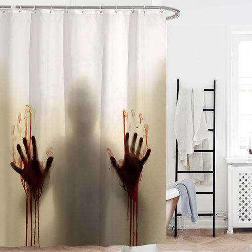 Criativa Zombie Sangrento Sombra Shower Curtain assustador Cortina de Bath para o truque Prank 150 X 180 centímetros