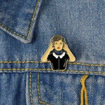 Criativo Invisível Pescoço Mão Segure Cabeça Esmalte Broche Pin Denim Jacket Badge