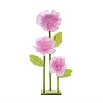Cromus - 3 Flores em Pedestal Rosa Claro Tamanho Grande ( Fleur ) - 1 Unidade