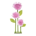 Cromus - 3 Flores em Pedestal Rosa Claro Tamanho Médio ( Fleur ) - 1 Unidade