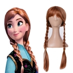 Cross-Border Anna Wig Anime Cos Wig Frozen Anna Celebrity Inspired Wig Double Braid Brown Spot