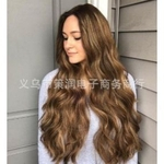 Cross-Border para 2019 Wig Europeus E peruca de cabelo de estilo americano Carve Big Wave ouro longo encaracolado Womens Atacado Moda