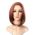 Cross-Border Wig Female Partial Short Hair Repair Face Wigs Brown Gradient Hair Wig Rose