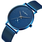 CUENA Men Fashion Military Stainless Steel Analog Sport Quartz Wrist Watch