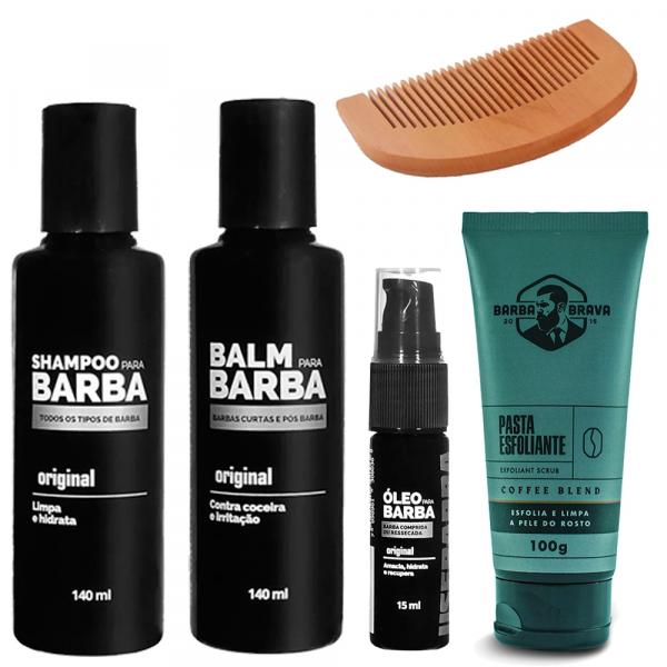 Cuidado Barba com Esfoliante Shampoo Balm Óleo - Aproveite - Vários