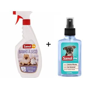 Cuidado e Higiene para Cachorro Filhote: Banho a Seco Sanol e Perfume Colônia Cães Baby