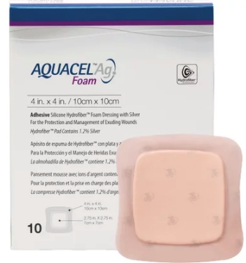 Curativo Aquacel AG Foam 10 X 10 Und. 420642 - Convatec