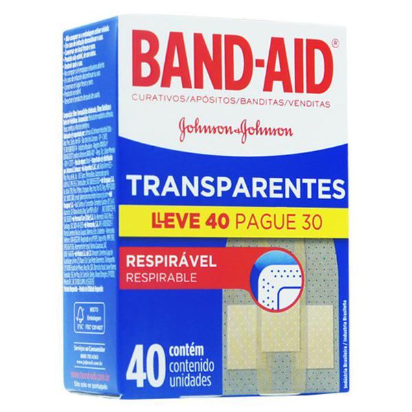 Curativo Band-Aid Transparente C/ 40 Unidades