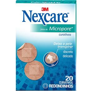 Curativo Nexcare Micropore Redondo com 20 Unidades