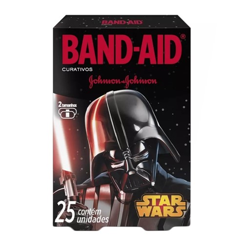 Curativos Band Aid Johnson & Johnson Decorados Star Wars 2 Tamanhos com 25 Unidades