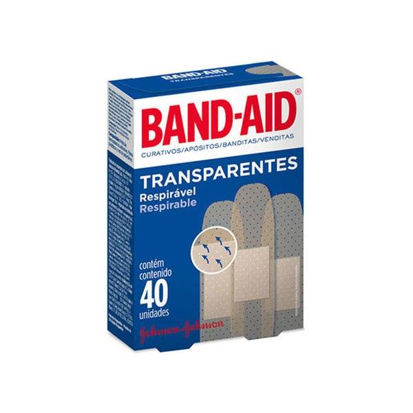 Curativos Band-Aid Transparentes - 40 Unidades - Johnson Johnson
