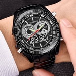 CURDDEN 668 Luxury Dual Movt Men Quarz Analog Digital LED Sport Wrist Watch
