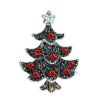 Cute Christmas Tree Crystal Alloy Brooches Rhinestone Bouquet Brooch Pin with Colorful Zircon Decoration for Men Women