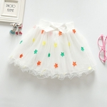 Cute Multi-Layer Colorful Stars Bowknot Elastic Band Gaze Skirt Para Meninas Do Bebê