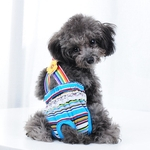 Cute Padrão Stripes suspensórios calças fisiológicas para Animais Cães