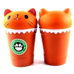 Cute14cm Kawaii cappuccino Cat Cup mole suaves lentas crianças crescentes lacunas Squeeze Toy animal bonito crianças presentes dispositivos Colecção