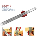 LOS CX300-2 liga de alumínio 300 milímetros Escala Medida Scribing Régua Madeira T-tipo Buraco Régua Marcação Ferramentas ferramenta de mão Set Lostubaky