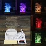 3D Acryl Illusion Night Light Sea Horse Shape 7 Mudança de cor LED Table Lamp Xmas Gift