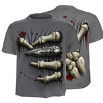 3D Bloody Skeleton Hand Print Men T-Shirt Summer Manga Curta Em Torno Do Pescoço Top