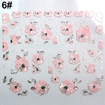 3D Embossed Pink Flowers Design Nail Art Decal Tips Stickers Manicure Tool