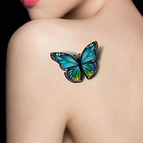 3d Multicolor Padrão de Borboleta à Prova D 'água Etiqueta da Arte de Tatuagem Removível Temporária