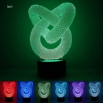 3D Noite anel duplo de Luz Luz Da Noite Luz LED de Cuidados com a lâmpada de cabeceira Noite