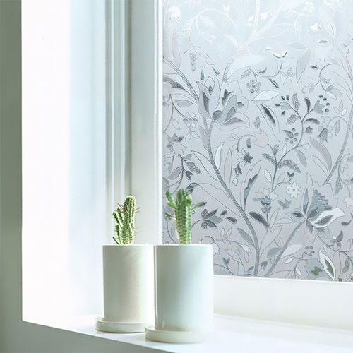 3D Waterproof Pattern PVC fosco estática etiqueta da janela de vidro da flor Film para Home Quarto de banho