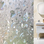 3D Waterproof Pattern PVC fosco estática etiqueta da janela de vidro da flor Film para Home Quarto de banho