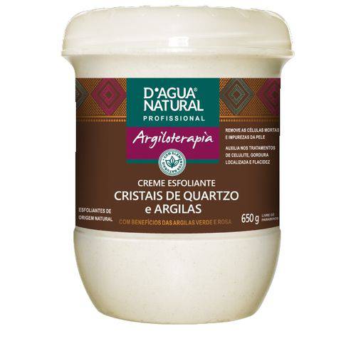 D'Agua Natural Argiloterapia Cristais de Quartzo e Argilas Creme Esfoliante 650g
