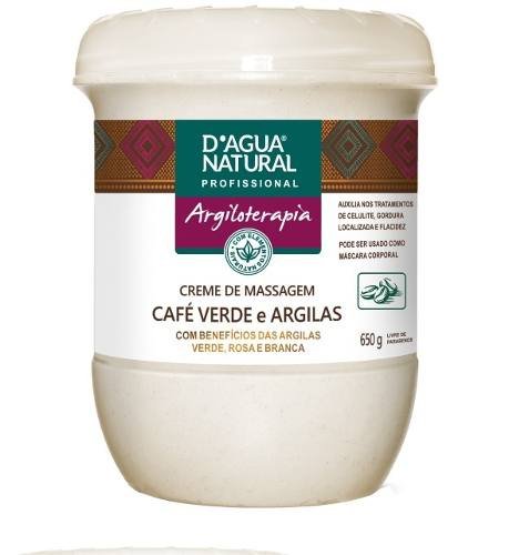 Dágua Natural Café Verde/argilas Creme P/ Massagem 650g (Kit C/06)
