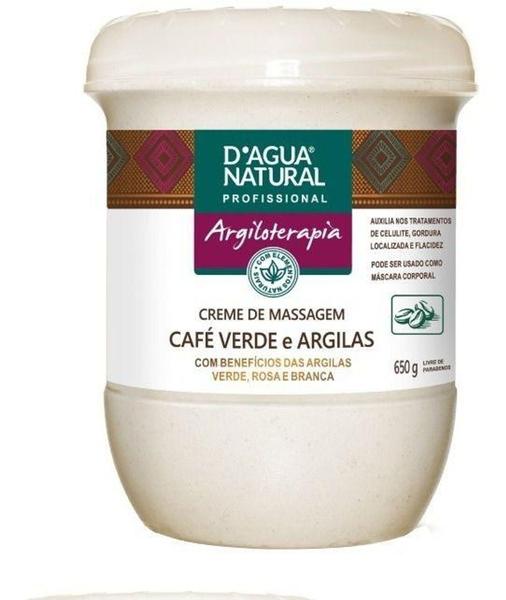 Dagua Natural Creme de Massagem Cafe Verde e Argilas 650g - D'Agua Natural