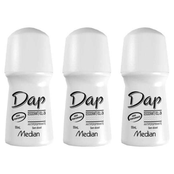 Dap S/ Perfume Desodorante Rollon 55ml (Kit C/03)