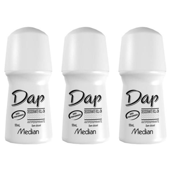Dap S/ Perfume Desodorante Rollon 55ml (Kit C/03)