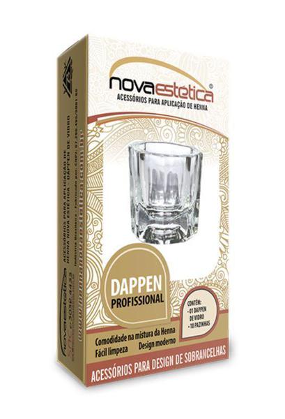 Dappen Profissional de Vidro com Pazinhas para Misturar Henna - Nova Estética