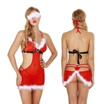 Das mulheres de Santa Lingerie de Natal vermelho da boneca Set Pijamas Eye Mask G-string