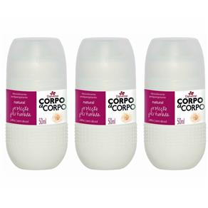 Davene Corpo a Corpo Natural Desodorante Rollon 50ml - Kit com 03