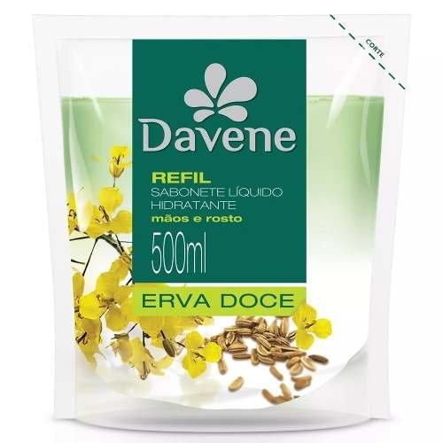 Davene Erva Doce Sabonete Líquido Refil 500ml (Kit C/06)