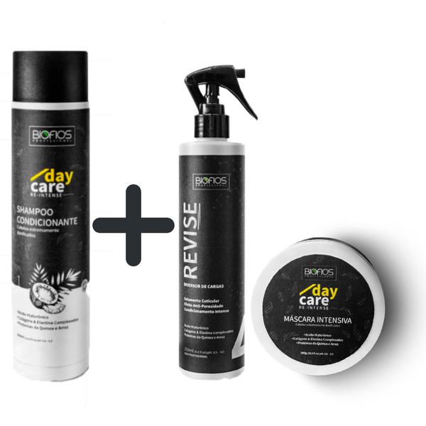 Day Care Re-intense - Shampoo Condicionante + Kit Uso Obrigatório - Revise Reconstrução - Biofios