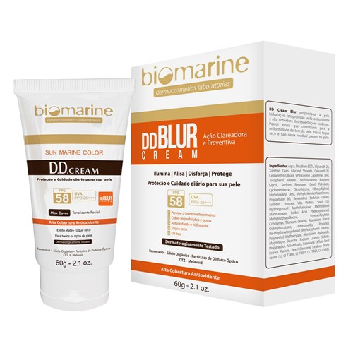 DD Blur Cream Biomarine FPS 58 Mousse Tonalizante Bege com 60g