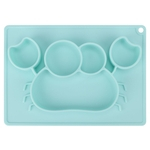 De bebé qualidade de silicone Bacia Para Jantar adsorbência Strong Com Padrão Crab (azul)