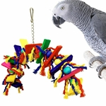 De madeira colorido do nó da corda de madeira Bloco Mastigar Morder Toy para Bird papagaio de estimação