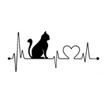Decalques Decoração Car Electrocardiograma do gato dos desenhos animados Moda Etiqueta