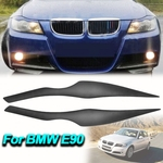 Decoração de fibra de carbono faróis sobrancelhas pálpebras guarnição capa para bmw e90 2005-2012 3 séries acessórios luz do carro adesivos