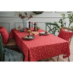 Redbey Decoração de Natal Red Hot Stamping Wind Chime Impressão Retângulo Toalha de Mesa Partido Home