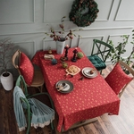 Decoração de Natal Red Hot Stamping Wind Chime Impressão Retângulo Toalha de Mesa Partido Home
