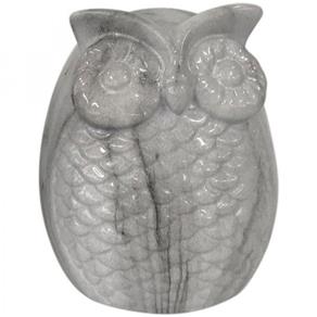 Decorativo Cerâmica Marble Owl 13,5cmx11cmx11cm Branco