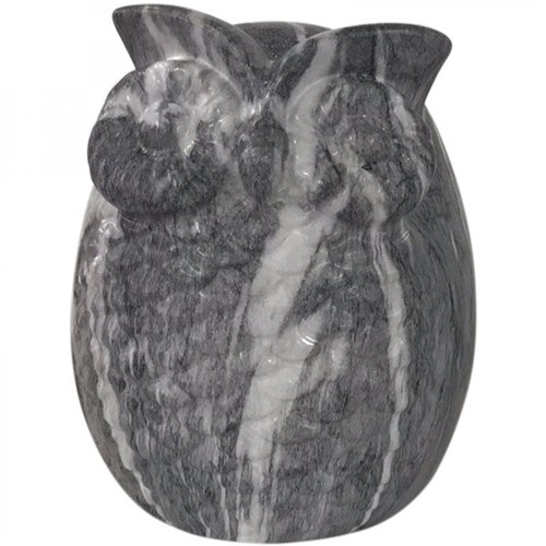 Decorativo Cerâmica Marble Owl 16Cmx13cmx14cm Cinza