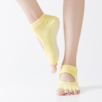 Dedo de silicone mulher meias Pés antiderrapantes meias meias de algodão sem costura pilates