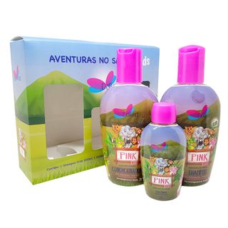 Delikad Kids Safari Pink Kit - Shampoo + Condicionador + Colônia Kit