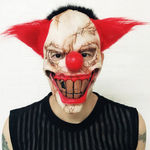 Deluxe Scary Clown Mask Adult Men Latex With Red Hair Halloween Evil Killer Ca